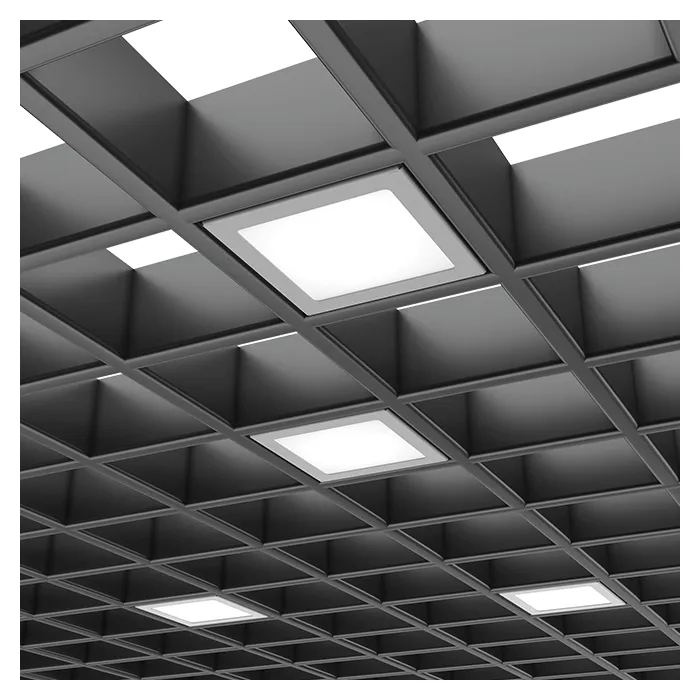 Комплект светильников Грильято Тетрис для ячейки 75х75 4000К Опал Черный без драйвера