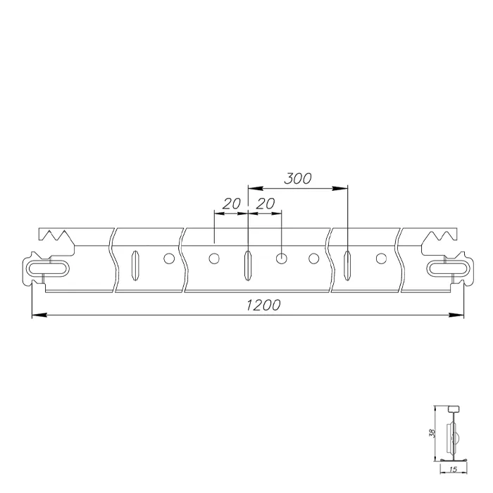 Подвесная система Албес Т 15/38 GL15 черный L=1,2м