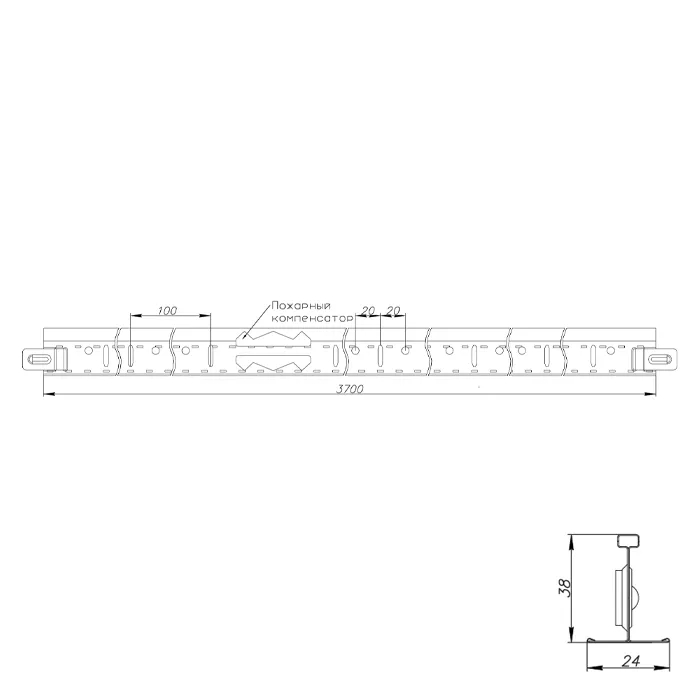Подвесная система Албес T-24 ЕВРО белый матовый L=3,7м